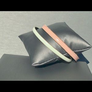 Pink and White Bangle Bracelet